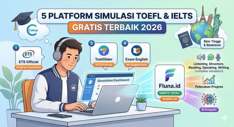 5 Platform Simulasi TOEFL & IELTS Gratis Terbaik 2026: Mana yang Paling Cocok Buat Kamu?